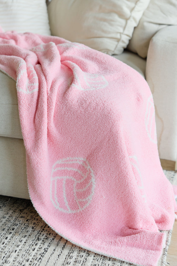 Make Me Believe Volleyball Pink Blanket