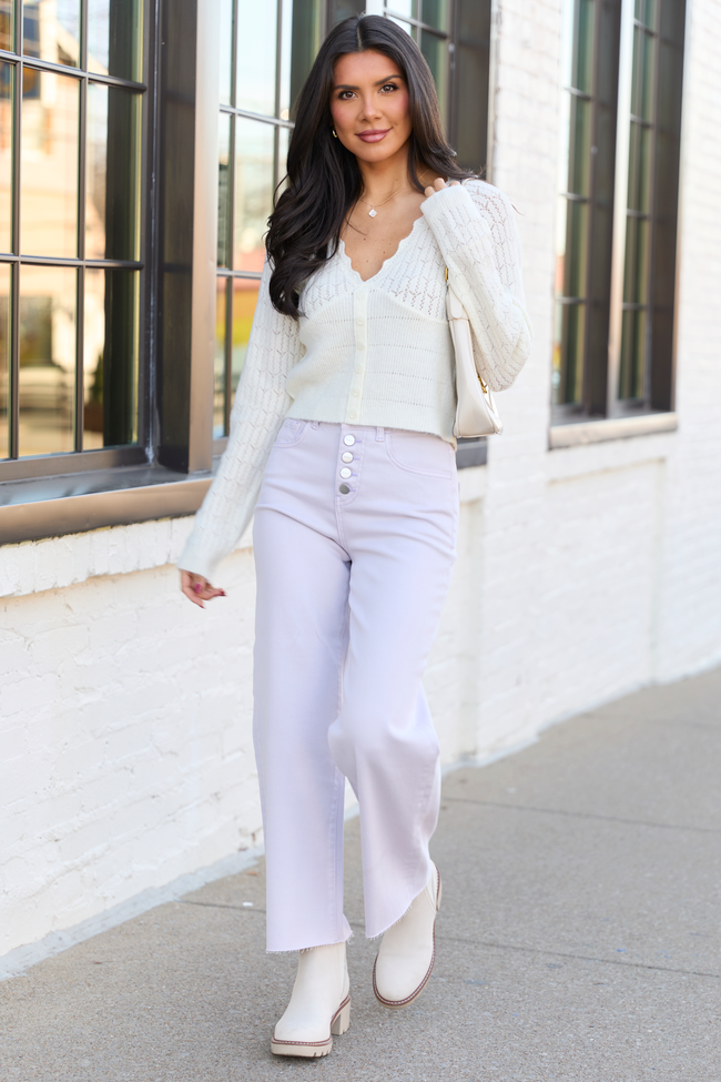Malia Lilac Purple High Rise Wide Leg Jeans FINAL SALE