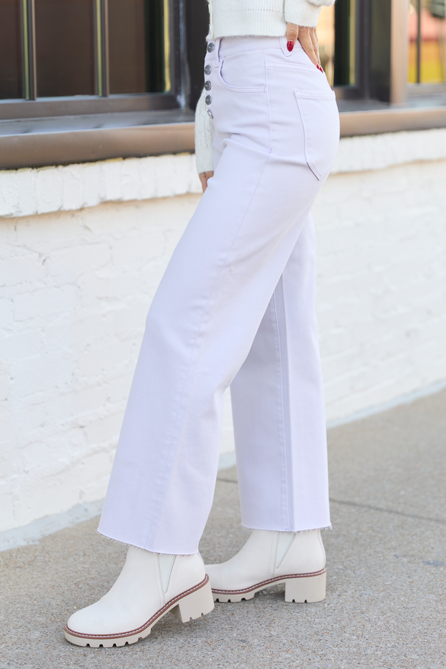 Malia Lilac Purple High Rise Wide Leg Jeans FINAL SALE