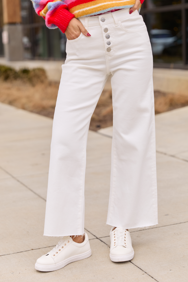 Malia White High Rise Wide Leg Jeans FINAL SALE