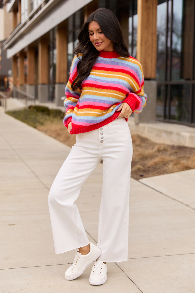 Malia White High Rise Wide Leg Jeans FINAL SALE