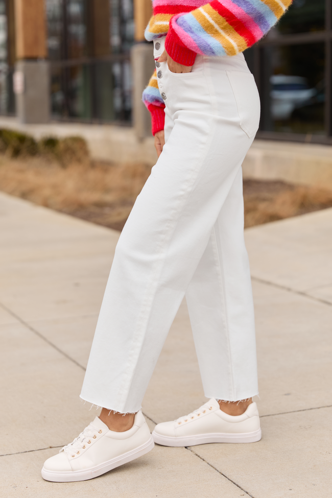 Malia White High Rise Wide Leg Jeans FINAL SALE