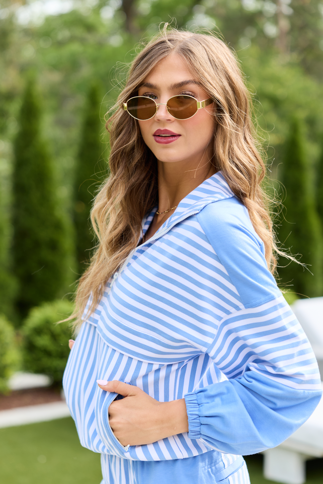 Mallory Blue Striped Pullover