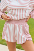 Mallory Dusty Pink Striped Shorts