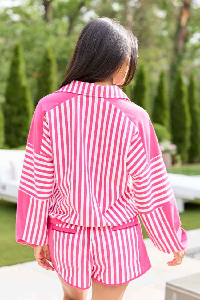 Mallory Pink Striped Pullover