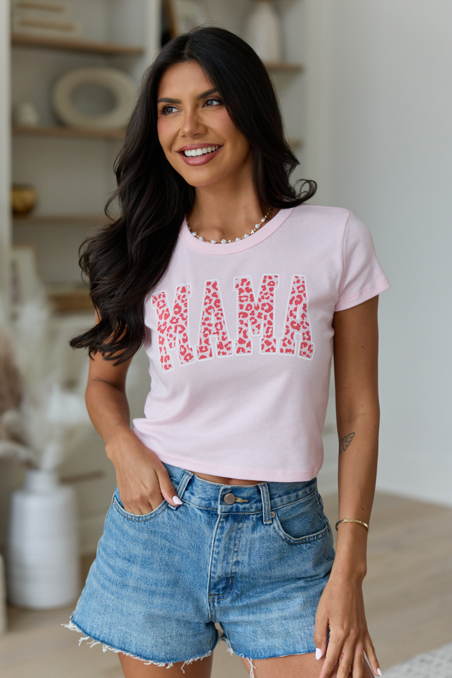 Mama Block Leopard Pink Baby Graphic Tee FINAL SALE