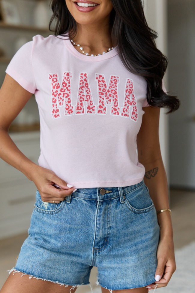 Mama Block Leopard Pink Baby Graphic Tee FINAL SALE
