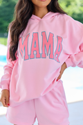 Mama Block Light Pink Graphic Hoodie