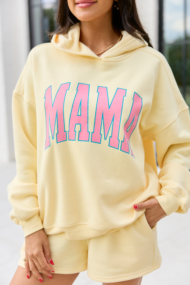 Mama Block Yellow Graphic Hoodie