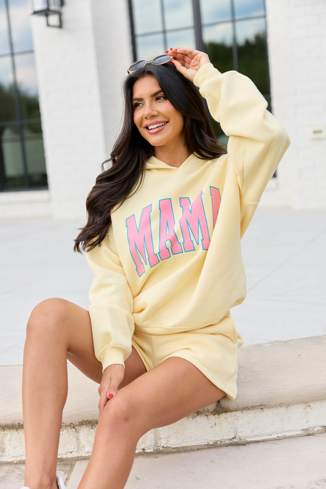 Mama Block Yellow Graphic Hoodie