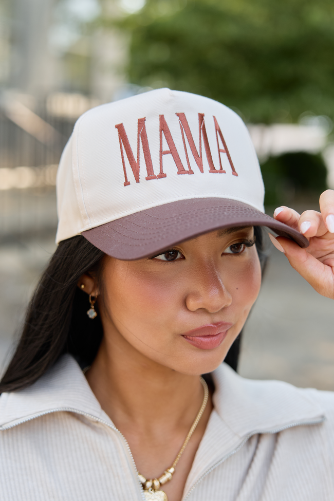 Mama Natural/Brown Embroidered Trucker Hat
