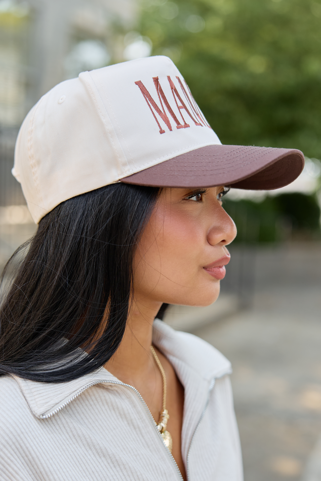 Mama Natural/Brown Embroidered Trucker Hat