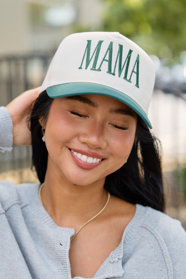 Mama Natural/Green Embroidered Trucker Hat