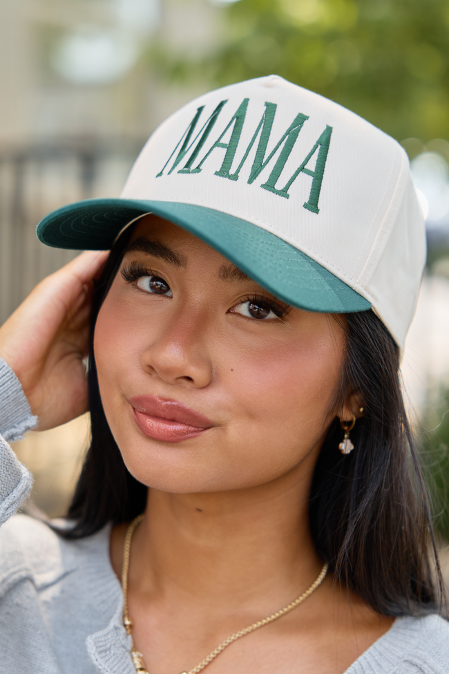 Mama Natural/Green Embroidered Trucker Hat