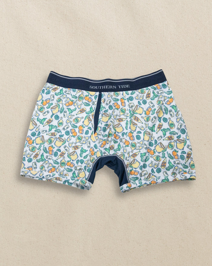 The front view of the Marg Madness Boxer Brief by Southern Tide - Classic White