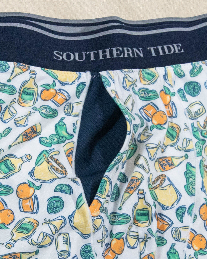 The detail view of the Marg Madness Boxer Brief by Southern Tide - Classic White