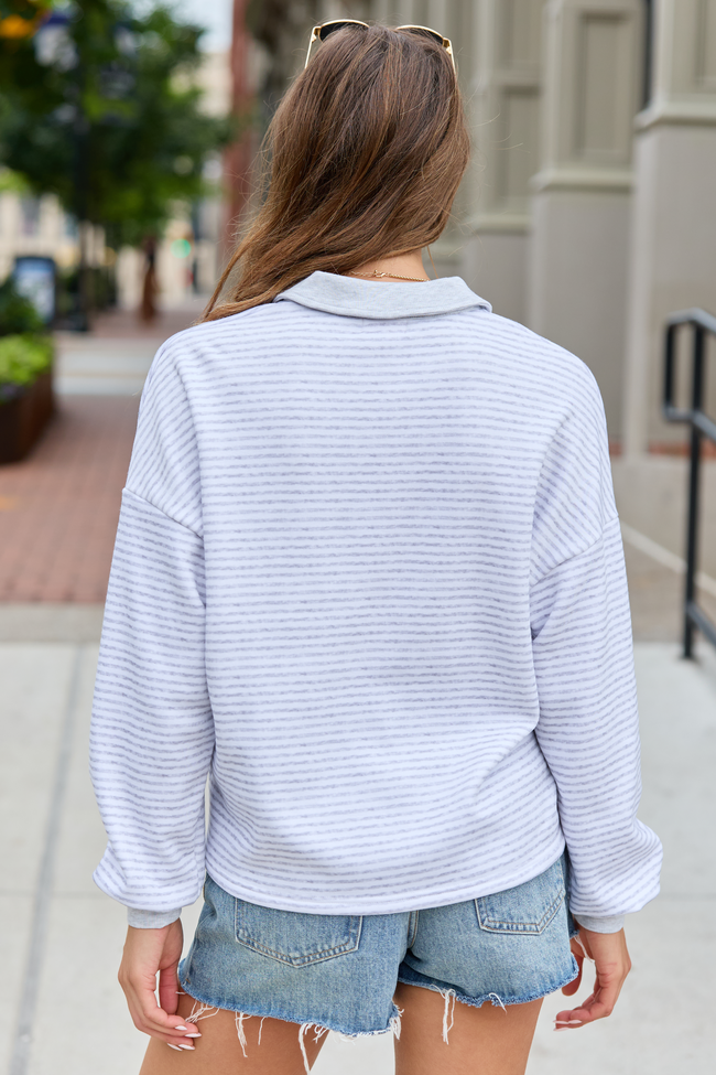 Mattie Grey Striped Sweatshirt