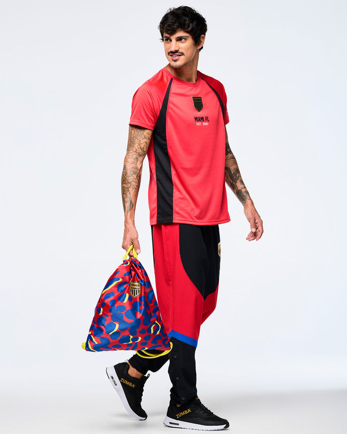 Cherry # Men's Raglan Crew Neck With Shoulder Inserts