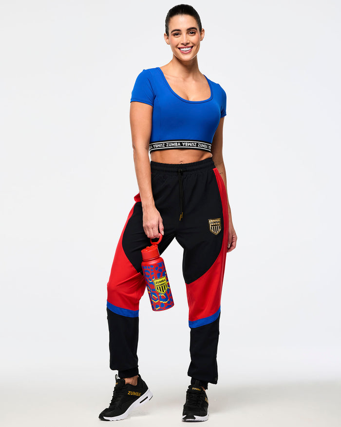 Bold Black # Men's Woven Track Pants With Inserts And Side Snaps