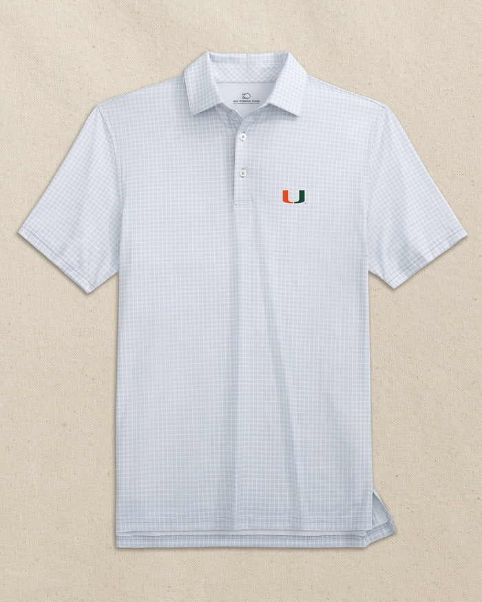 Miami Hurricanes Driver Dunes Edge Plaid Polo C_Polo Shirts Southern Tide