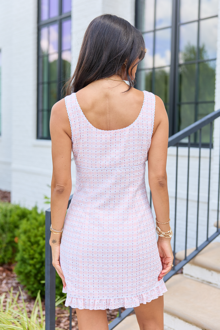 Mindy Pink Heart Gingham Dress FINAL SALE
