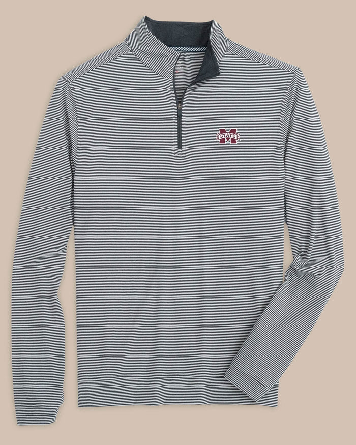 Mississippi State Bulldogs Cruiser Micro-Stripe Heather Quarter Zip C_Outerwear Southern Tide