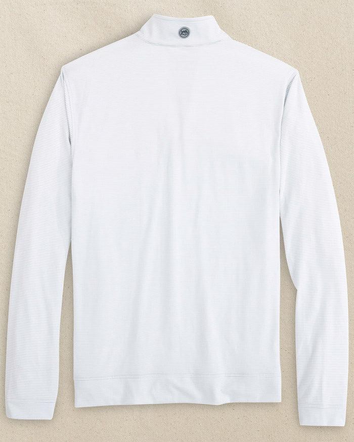 The back view of the Mississippi State Bulldogs Cruiser Micro-Stripe Heather Quarter Zip by Southern Tide - Heather Slate Grey