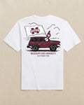 The back view of the Southern Tide Mississippi State Bulldogs Game Bound Short Sleeve T-Shirt by Southern Tide - Classic White