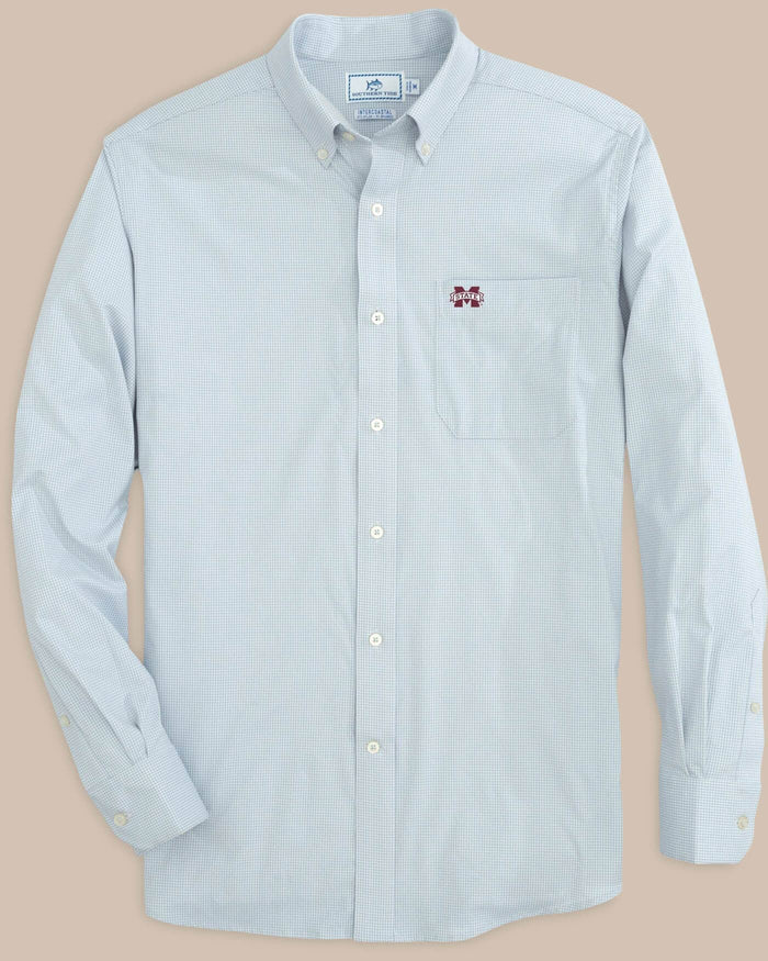 Mississippi State Bulldogs Gingham Button Down Shirt C_Sportshirts Southern Tide