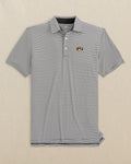 The front view of the Southern Tide Missouri Tigers brrr°®-eeze Meadowbrook Stripe Polo by Southern Tide - Caviar Black