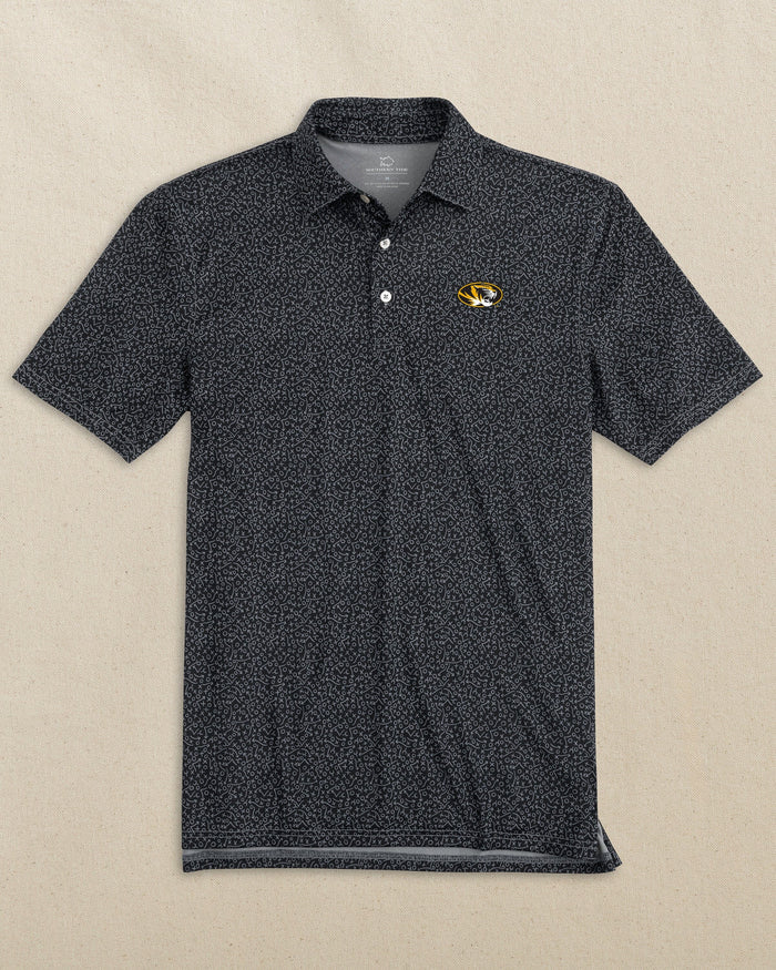 The front view of the Southern Tide Missouri Tigers Driver Gameplay Polo by Southern Tide - Black