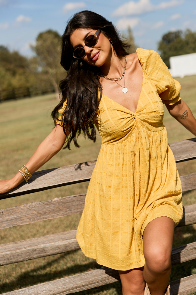More Duets Mustard Mini Dress
