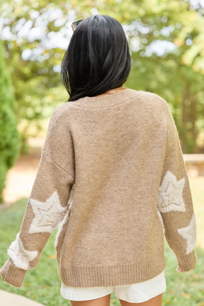 More Than Wishes Brown Star Cardigan