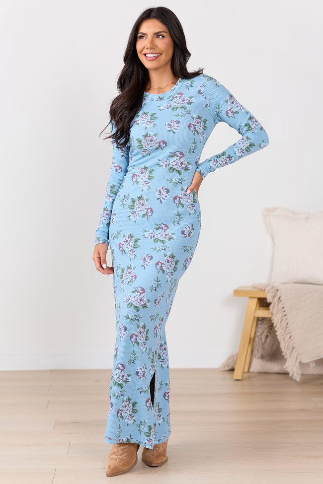Morgan Blue Floral Maxi Dress FINAL SALE