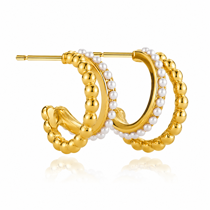 Moti Gold Double Hoops