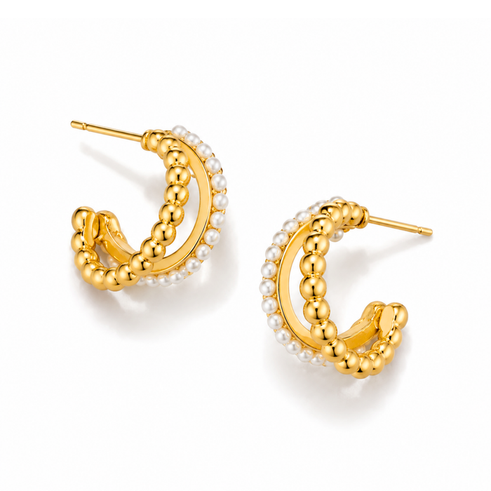 Moti Gold Double Hoops