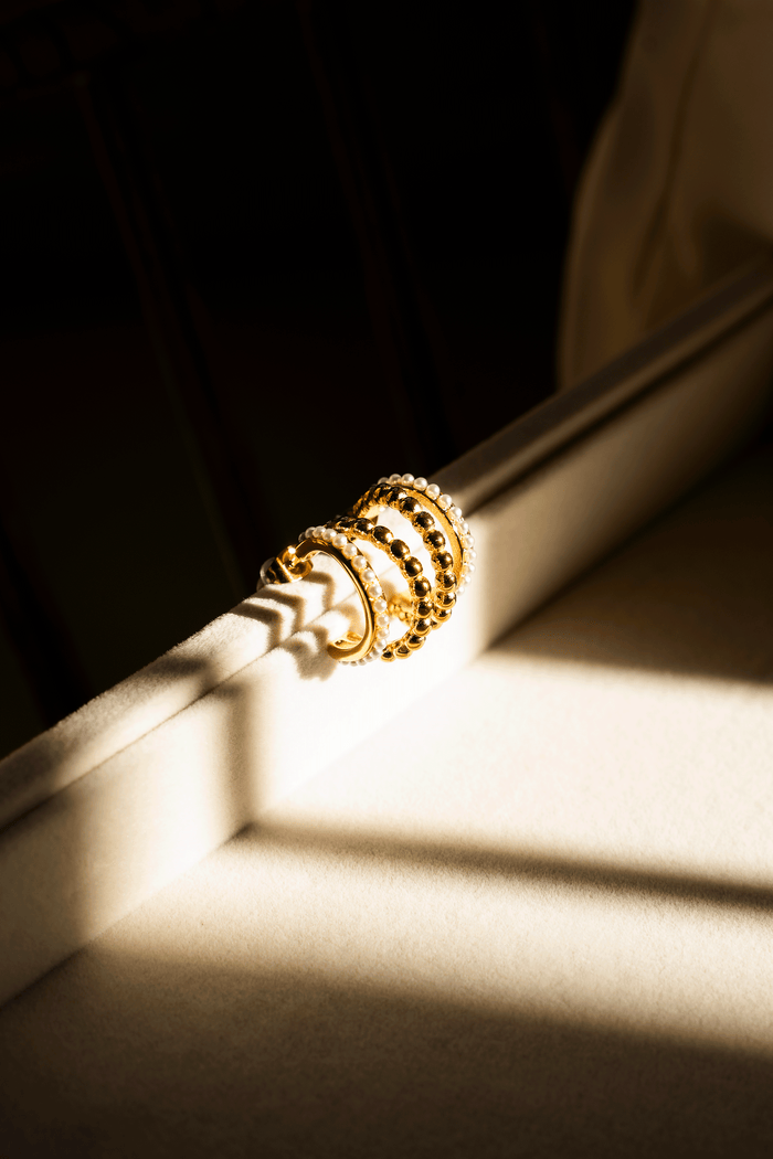 Moti Gold Double Hoops