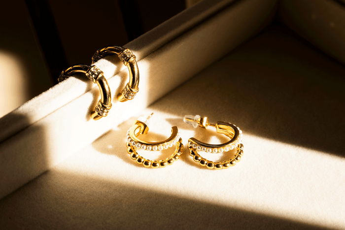 Moti Gold Double Hoops