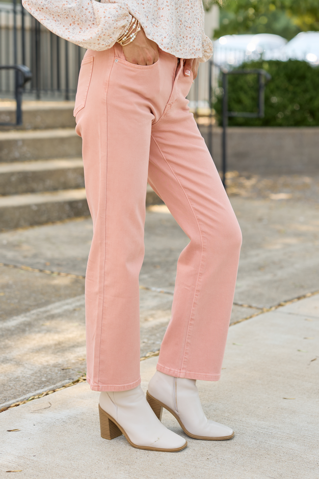My Favorite Light Orange High Waisted Straight Jean