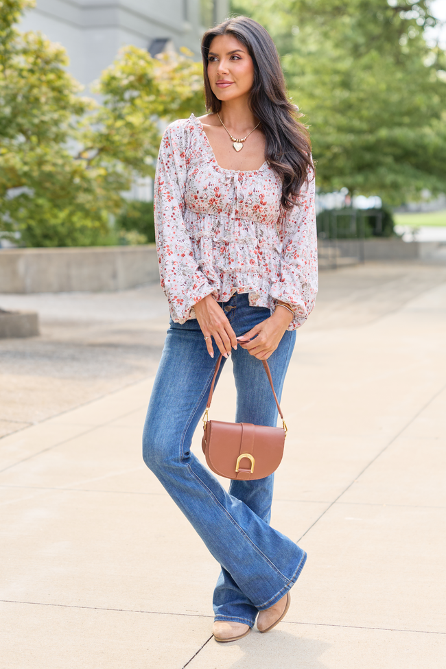 My Favorite Stretchy Dark Wash Button Up Flare Jeans