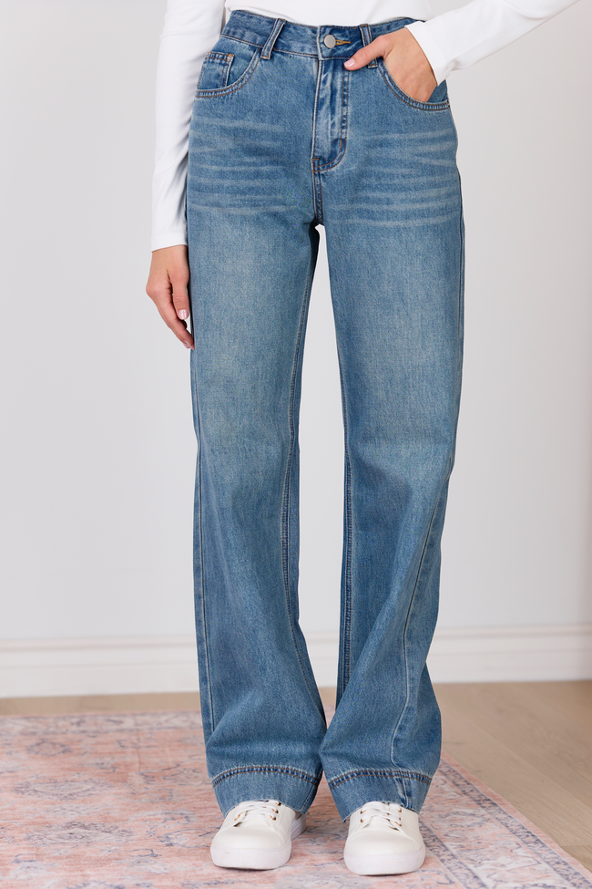 My Favorite Stretchy Dark Wash Loose Fit Jeans