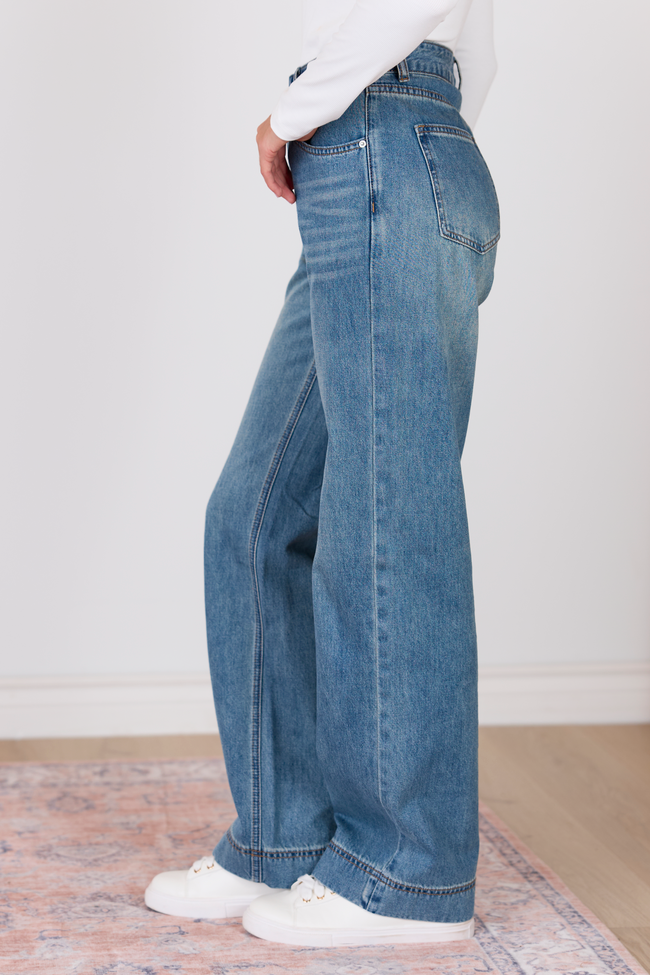 My Favorite Stretchy Dark Wash Loose Fit Jeans