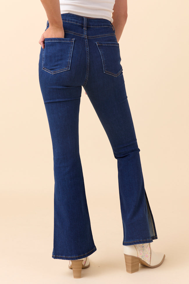 My Favorite Stretchy Dark Wash Slit Hem Jeans FINAL SALE