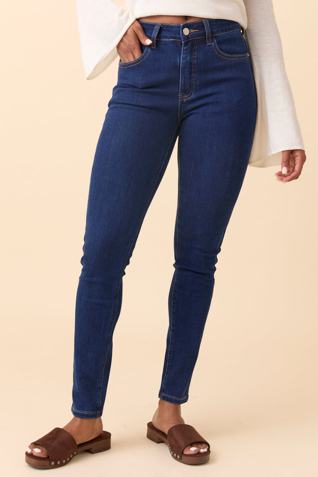 My Favorite Stretchy Dark Wash Star Stitch Jeans FINAL SALE