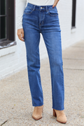 My Favorite Stretchy Dark Wash Straight Leg Jeans