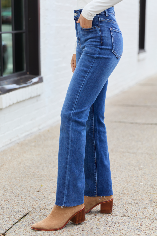 My Favorite Stretchy Dark Wash Straight Leg Jeans