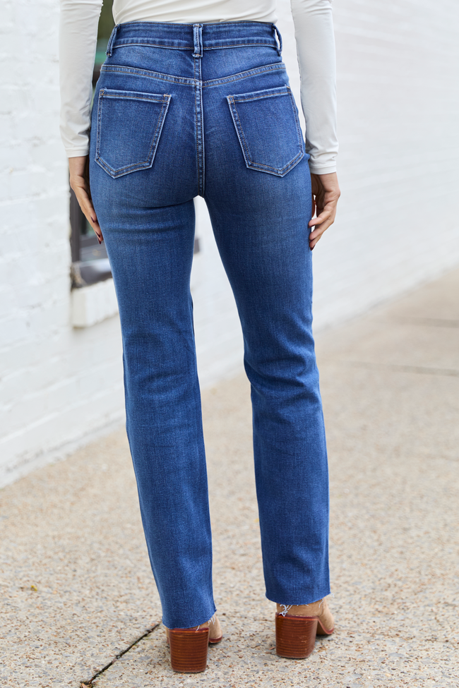 My Favorite Stretchy Dark Wash Straight Leg Jeans