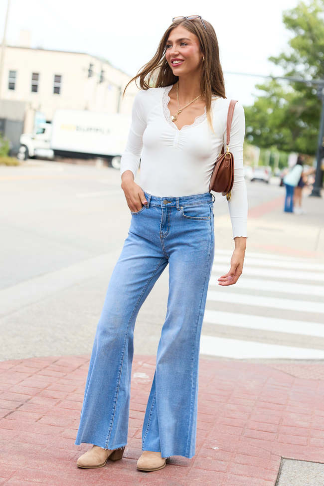 My Favorite Stretchy Light Wash Bootcut Flare Jeans