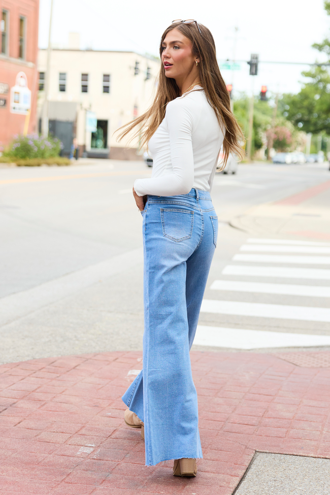 My Favorite Stretchy Light Wash Bootcut Flare Jeans