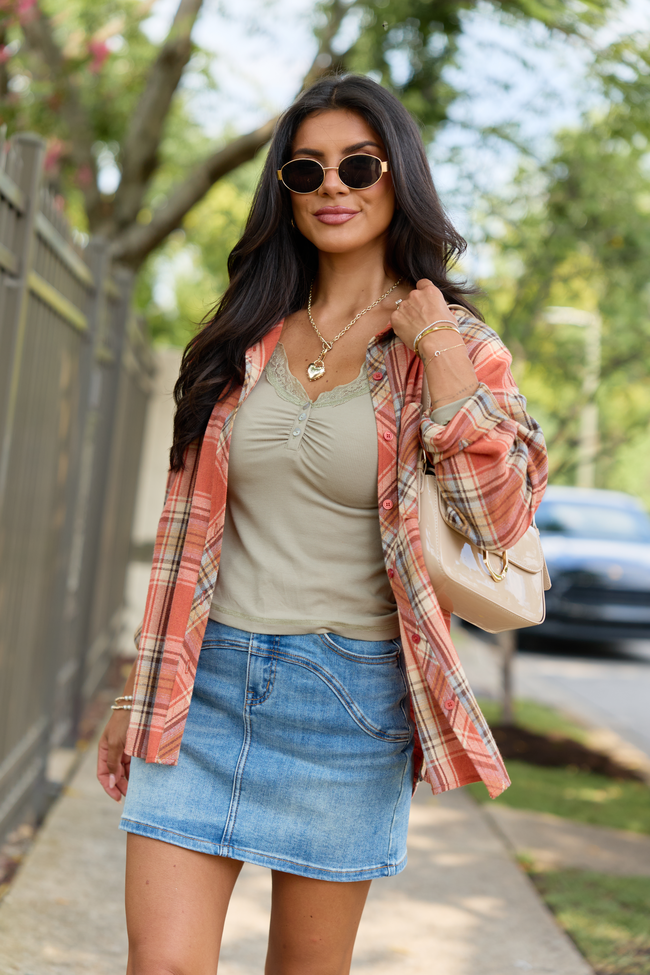 My Favorite Stretchy Medium Wash Denim Mini Skirt